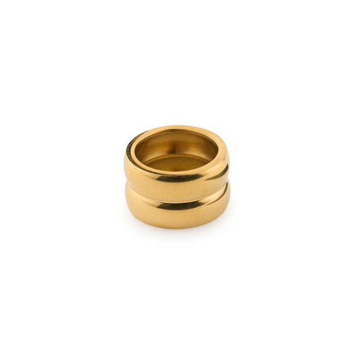 Nellie - Doppelkuppel-Duo-Ring aus Edelstahl