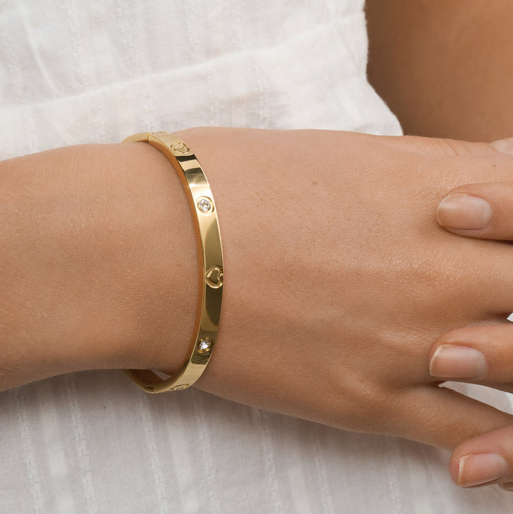 Gia - Kristall-Herz-Armband aus Edelstahl