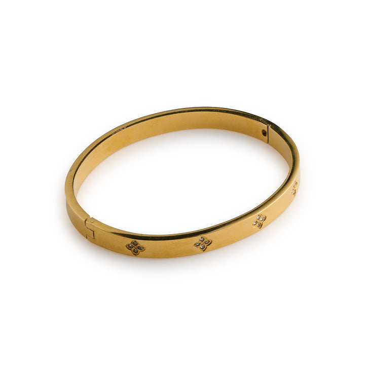 Liv - Kristall-Kleeblatt-Armband aus Edelstahl