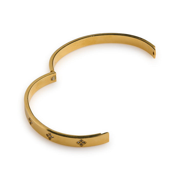 Liv - Kristall-Kleeblatt-Armband aus Edelstahl