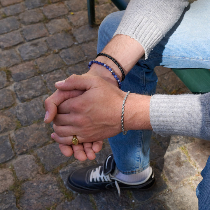 Oliver - Lederarmband Edelstahl