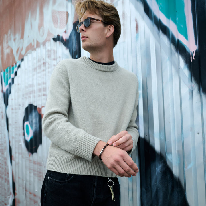 Oliver - Lederarmband Edelstahl