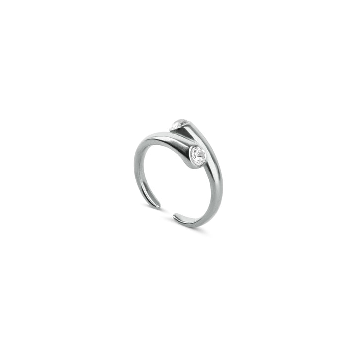 Tomine – Kristall-Hug-Ring Edelstahl
