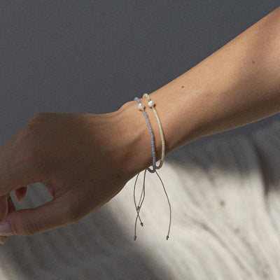 Alba - Perle mit Perlen-Makramee-Armband