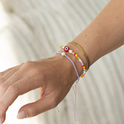 Alba - Perle mit Perlen-Makramee-Armband