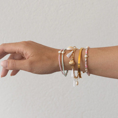 Tess - Pastellperlen- und Perlenarmband