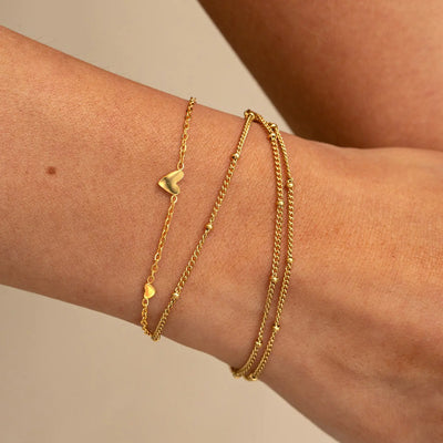 Sarah - 3 kleine Herzen Armband aus Edelstahl