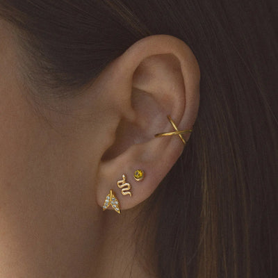 Uli - Gekreuzte Earcuff Edelstahl