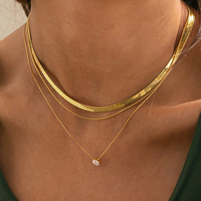 Audrey - Kristall Halsband Rostfritt Stål