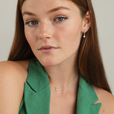Audrey - Kristall Halsband Rostfritt Stål