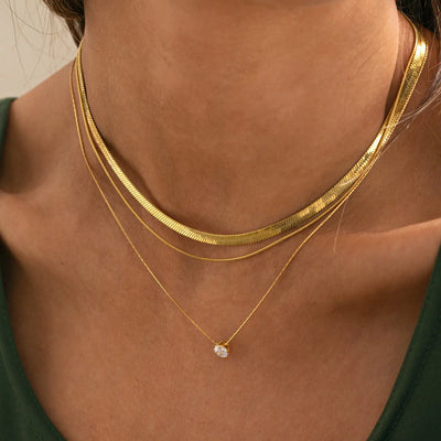 Ivy - Doppelte Schlangenkette aus Edelstahl