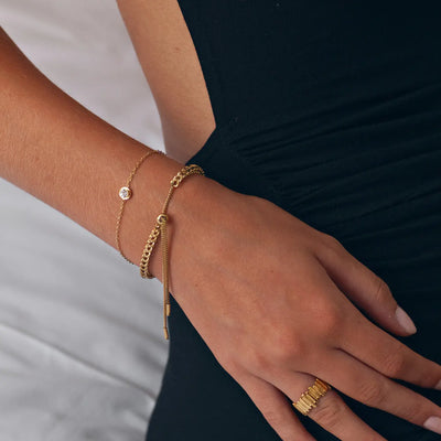 Tora – Kristallkettenarmband aus Edelstahl
