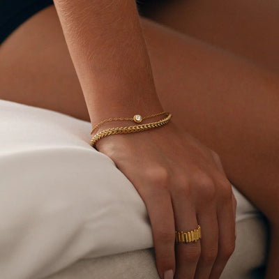 Tora – Kristallkettenarmband aus Edelstahl