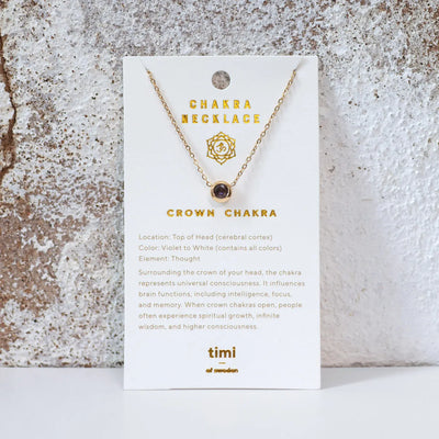 Chakra-Kristall-Halskette aus Edelstahl