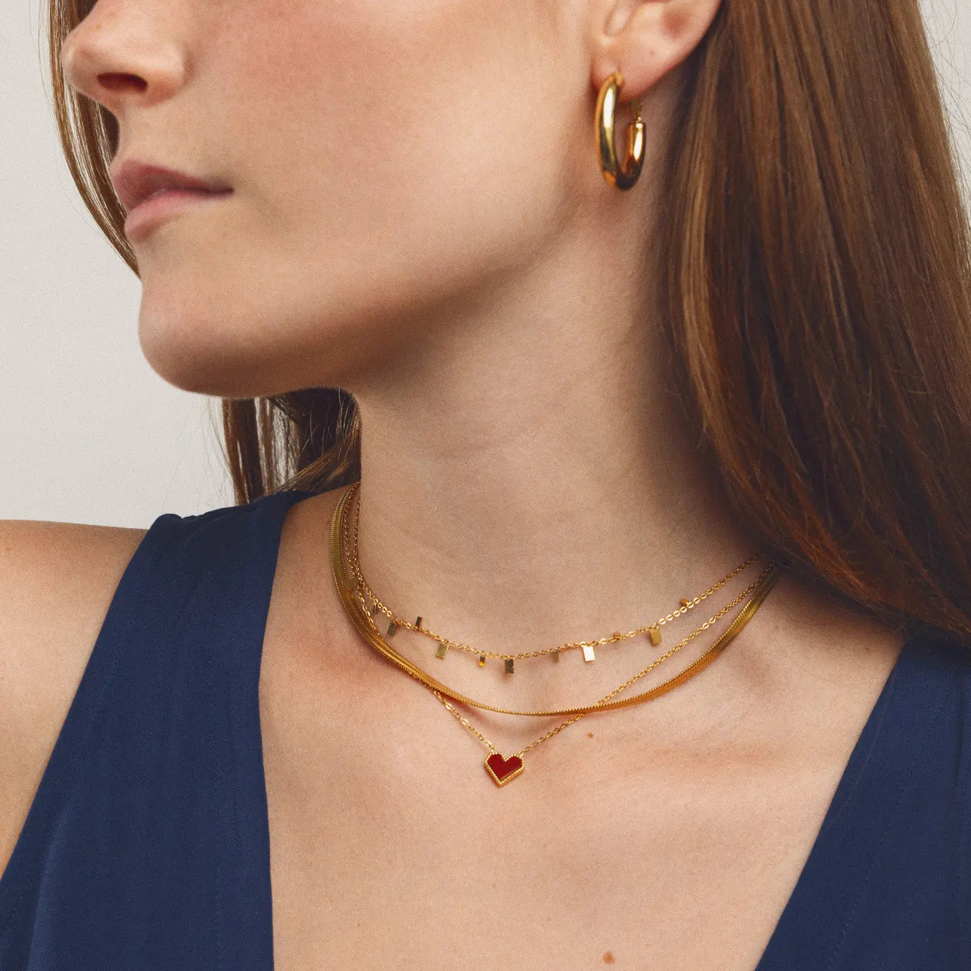 Lia – Kleine rechteckige Halskette aus Edelstahl