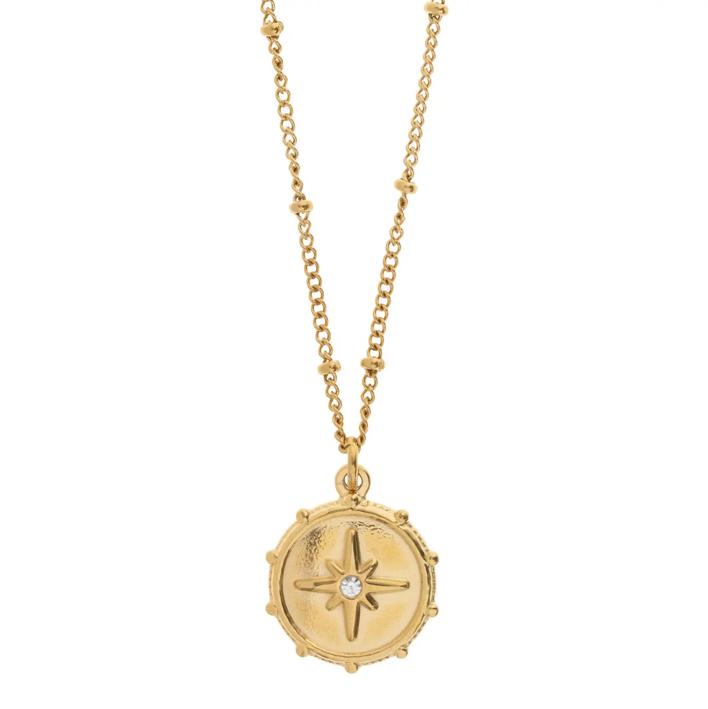Aspen - Compass Necklace with Crystal Stainless Steel
