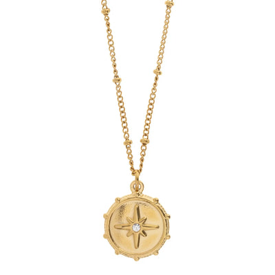 Aspen - Compass Necklace with Crystal Stainless Steel