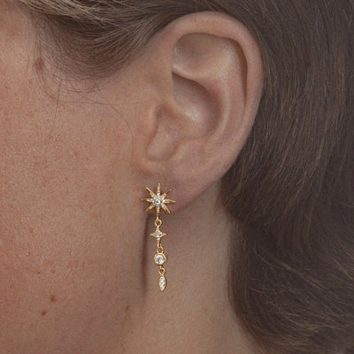 Aurora - Dangling Luxe Crystal Star Stud Earrings