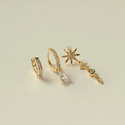 Aurora - Dangling Luxe Crystal Star Stud Earrings
