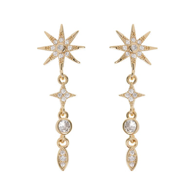 Aurora - Dangling Luxe Crystal Star Stud Earrings