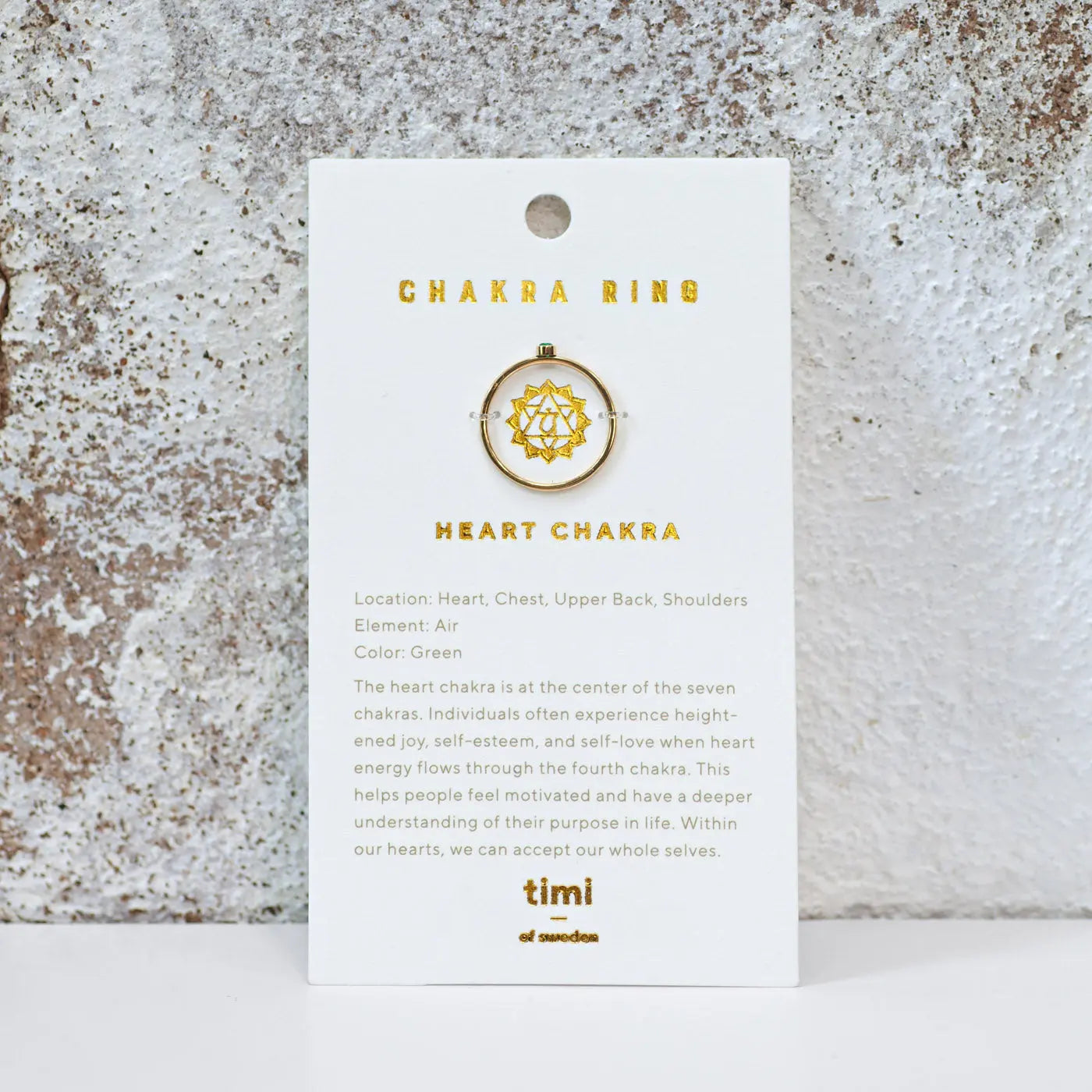 Chakra-Kristallring aus Edelstahl