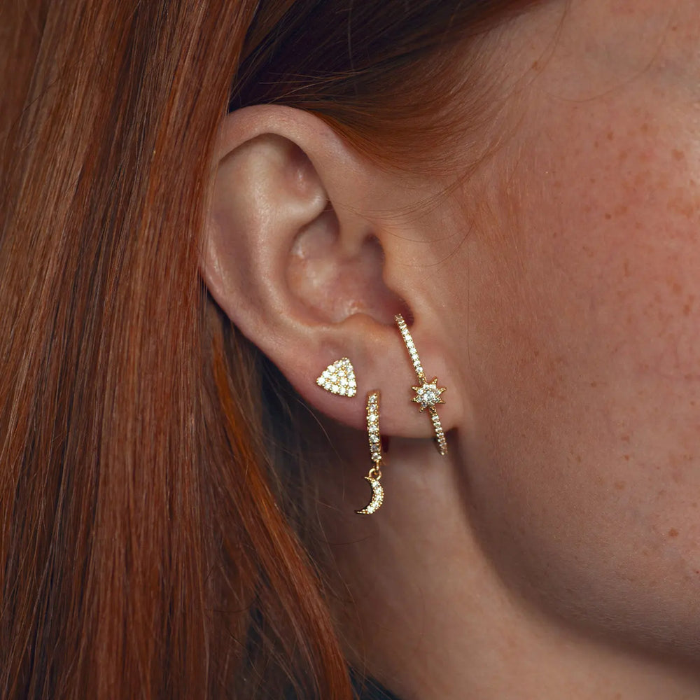 Eliza - Moon Crystal Hoop Earrings Timi of Sweden