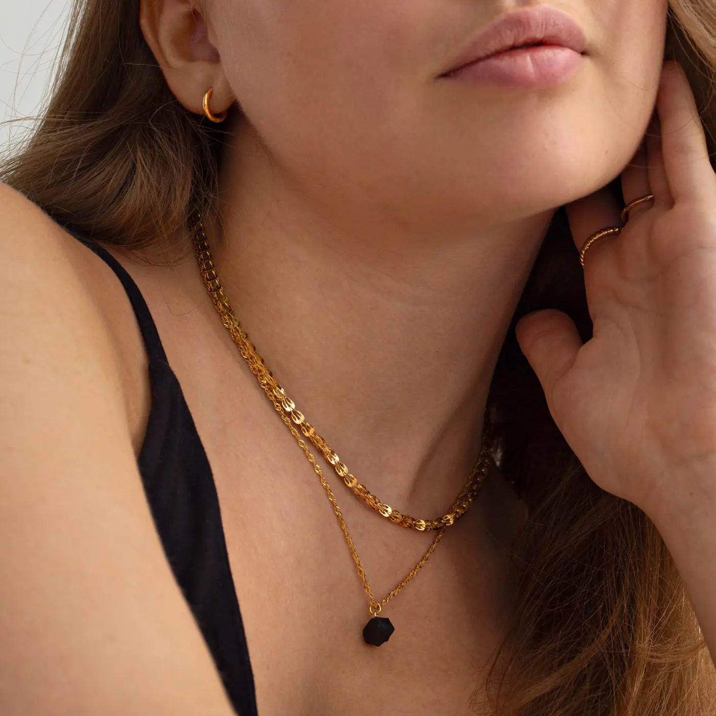 Isolde - Halskette aus schwarzem Achat