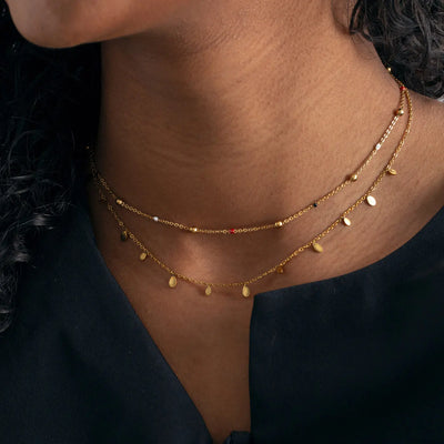 Vilde – Petite Stone Chain Halskette aus Edelstahl