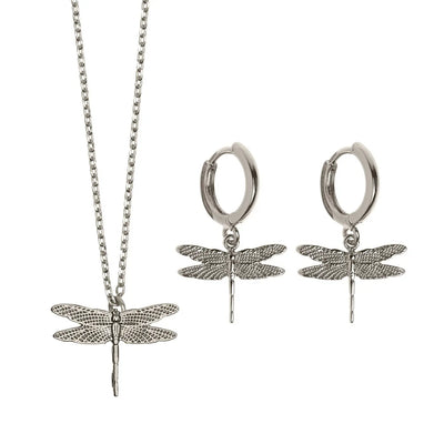 Libellen-Set aus Halskette und Ohrringen