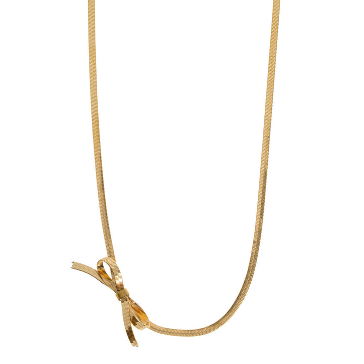 Geschenkset mit Halskette und Ohrringen mit Schlangenkette und Schleife