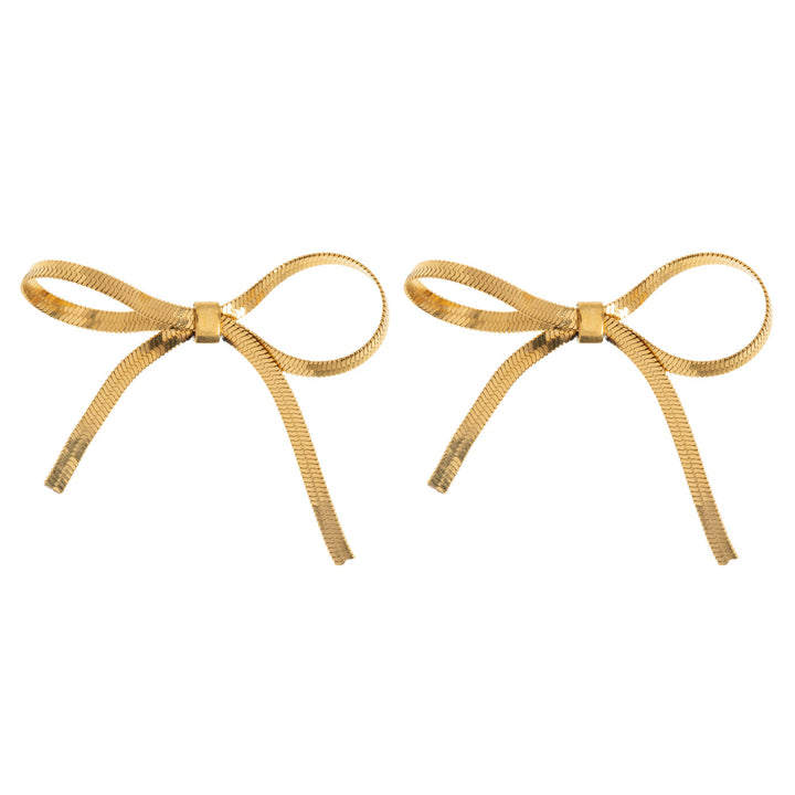 Geschenkset mit Halskette und Ohrringen mit Schlangenkette und Schleife