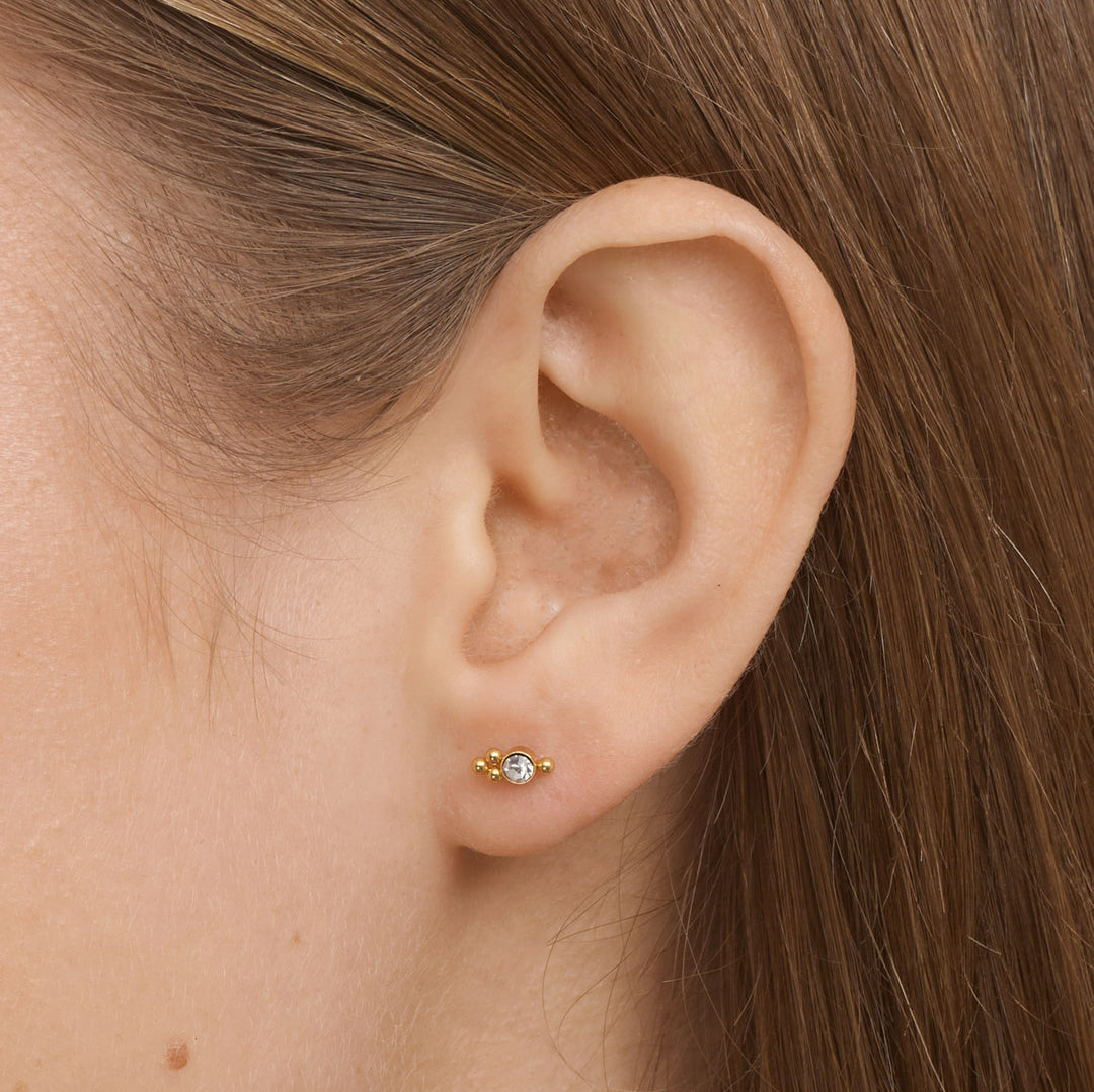 Bibi - Crystal Stud Earrings Stainless Steel