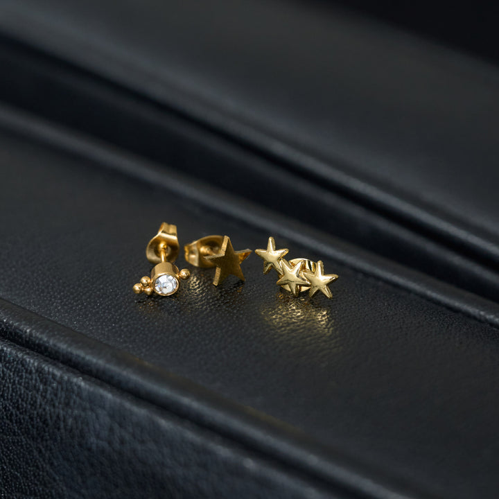 Bibi - Crystal Stud Earrings Stainless Steel
