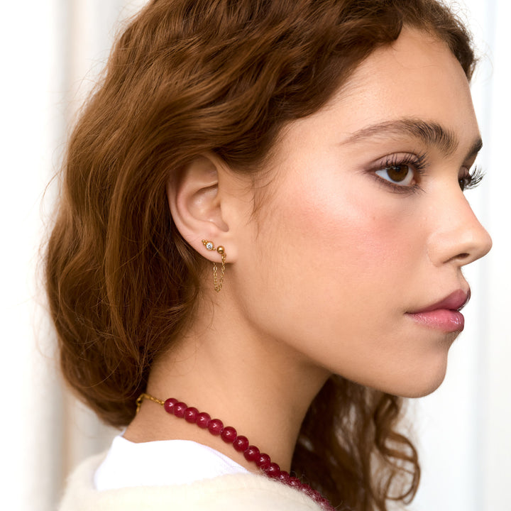 Bibi - Crystal Stud Earrings Stainless Steel