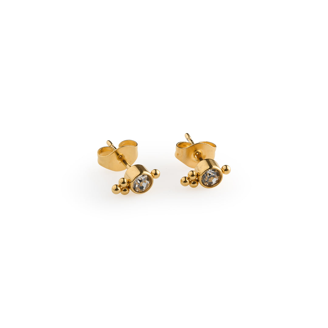 Bibi - Crystal Stud Earrings Stainless Steel