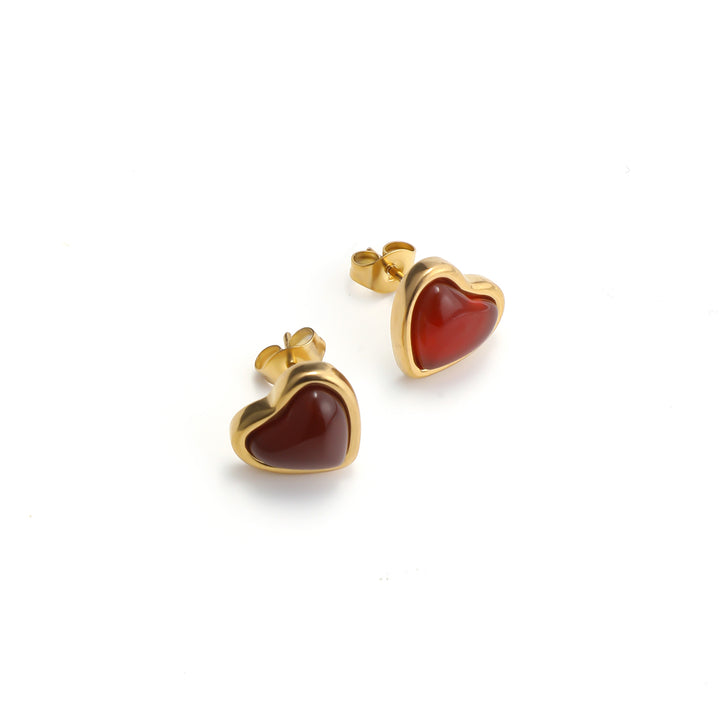Sonja - Jelly Heart Ohrstecker aus Edelstahl