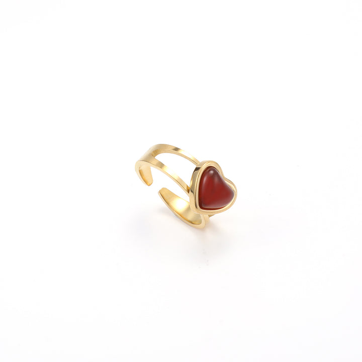 Sonja - Jelly Heart Verstellbarer Ring aus Edelstahl
