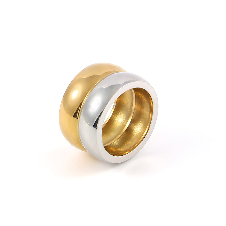 Nellie - Doppelkuppel-Duo-Ring aus Edelstahl