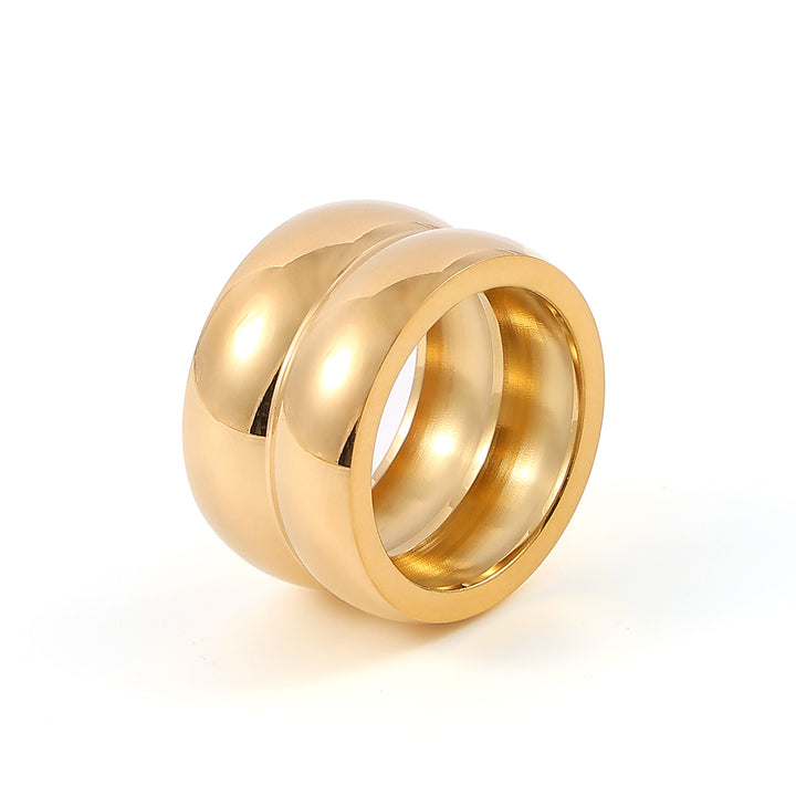 Nellie - Doppelkuppel-Duo-Ring aus Edelstahl