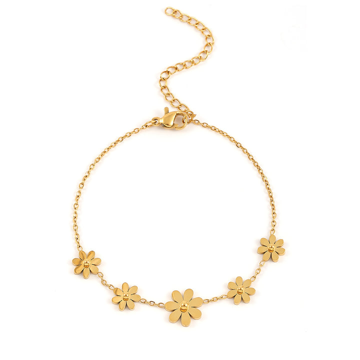 Fay - Blumen-Kettenarmband Edelstahl