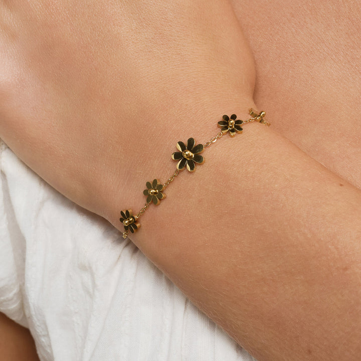 Fay - Blumen-Kettenarmband Edelstahl