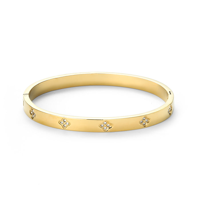 Liv - Kristall-Kleeblatt-Armband aus Edelstahl