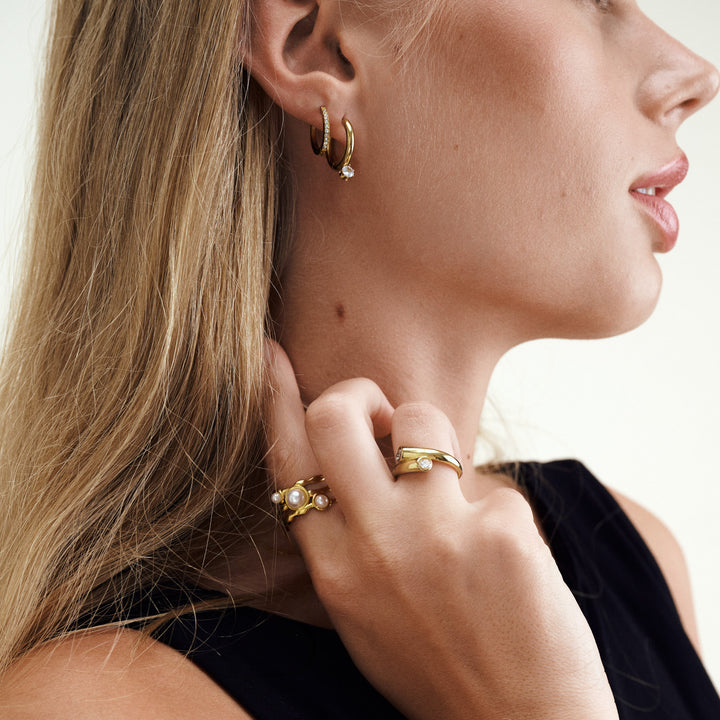 Nilea - Kristall Creolen Ohrringe Edelstahl