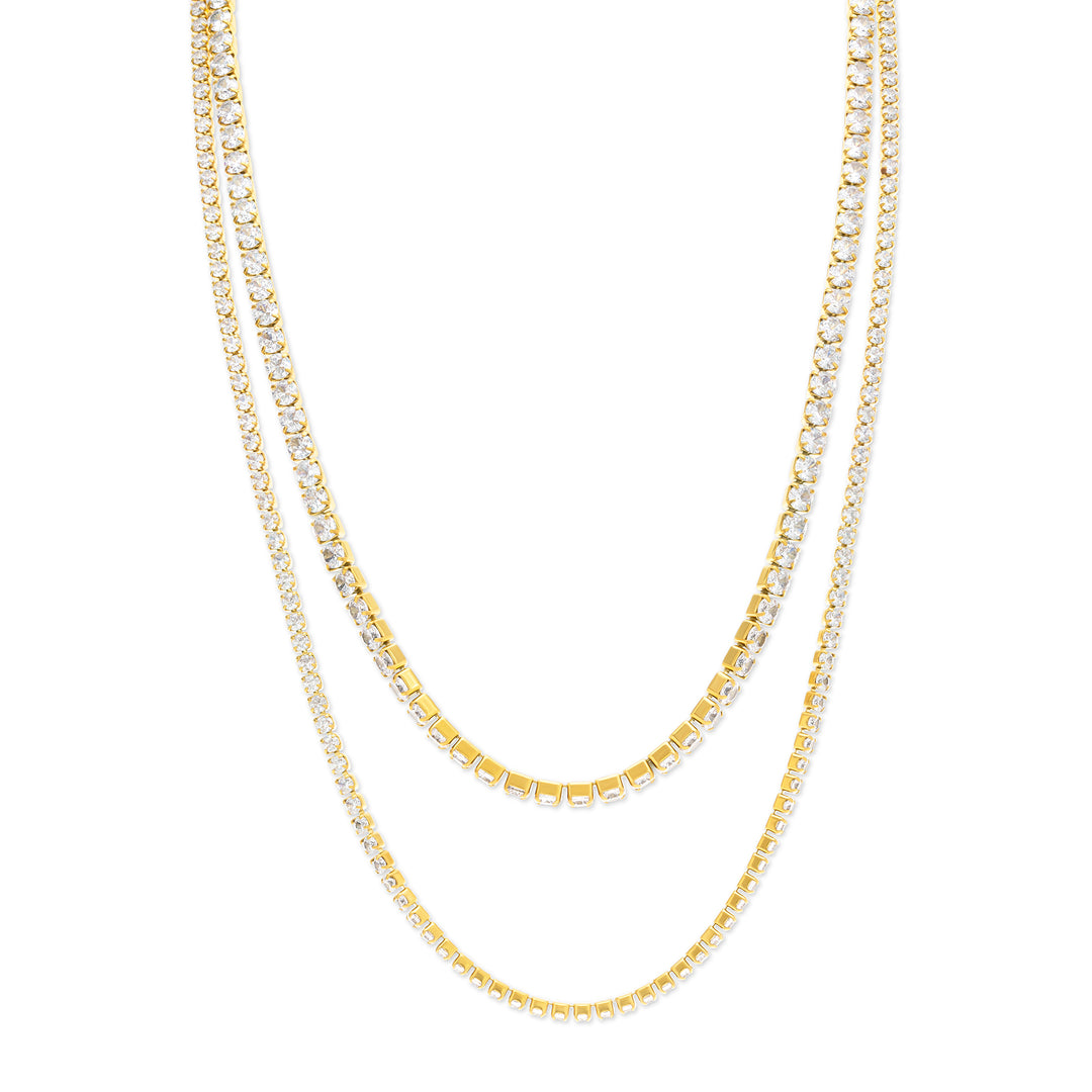 Melina - Kristall Halskette Edelstahl