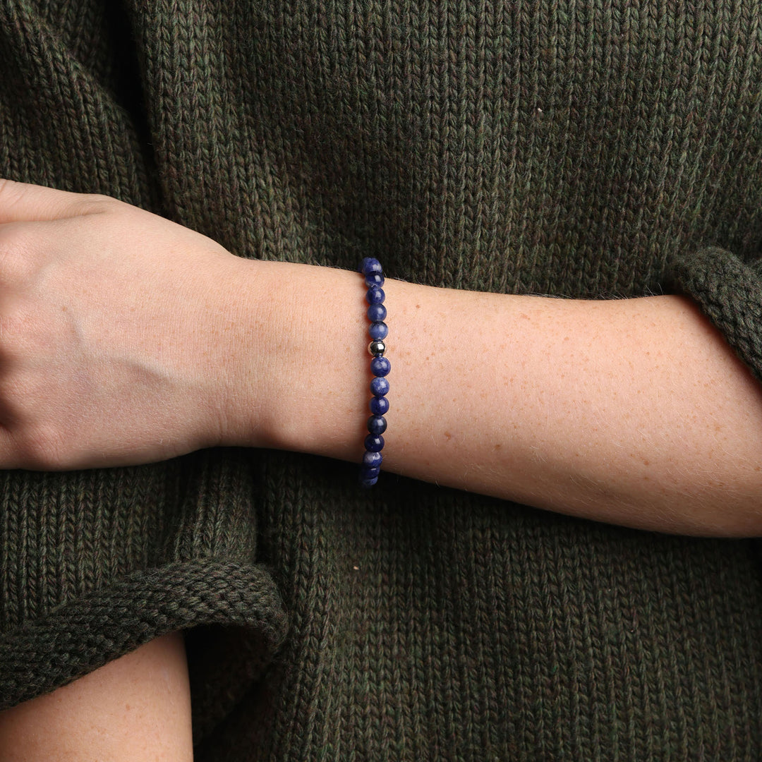 Erika - Armband aus Steinkugeln Edelstahl