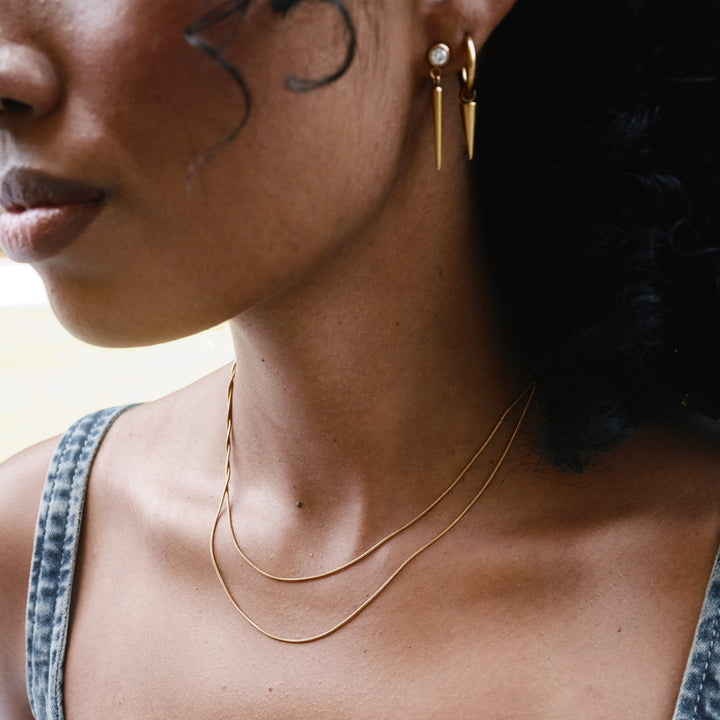 Silvia – Doppelte Snake-Kette Edelstahl