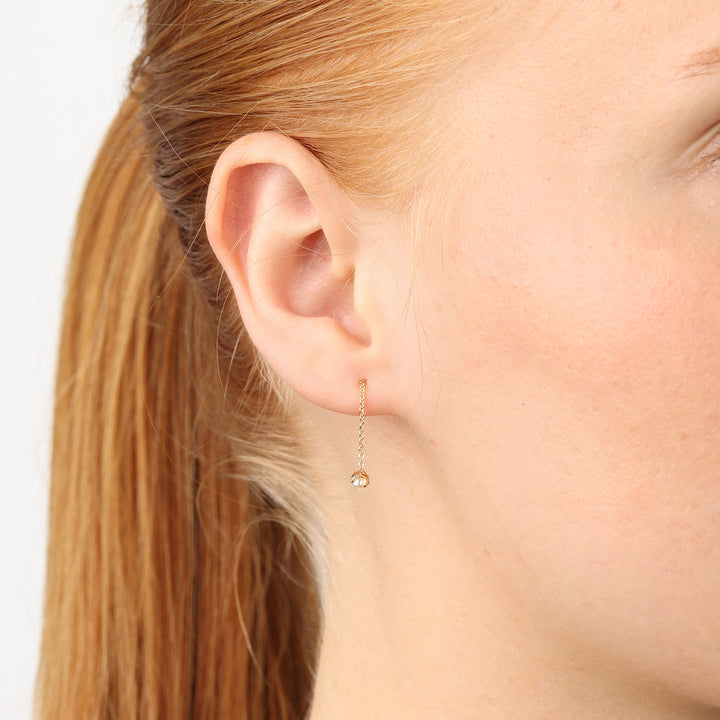 Jill - Perlenketten-Ohrringe Edelstahl