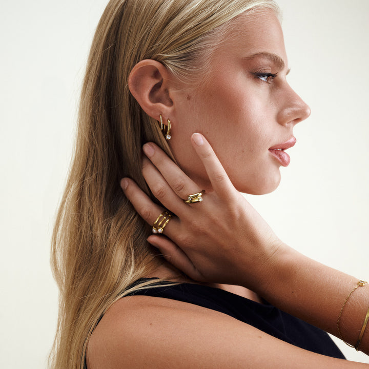 Jenina - Perlenring Edelstahl