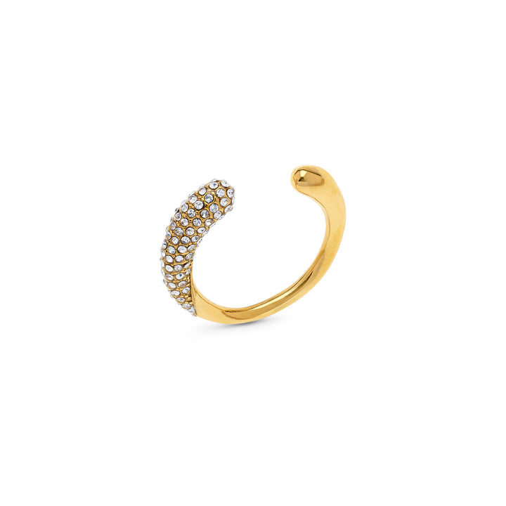 Tolouse - Offener Kristallring Edelstahl