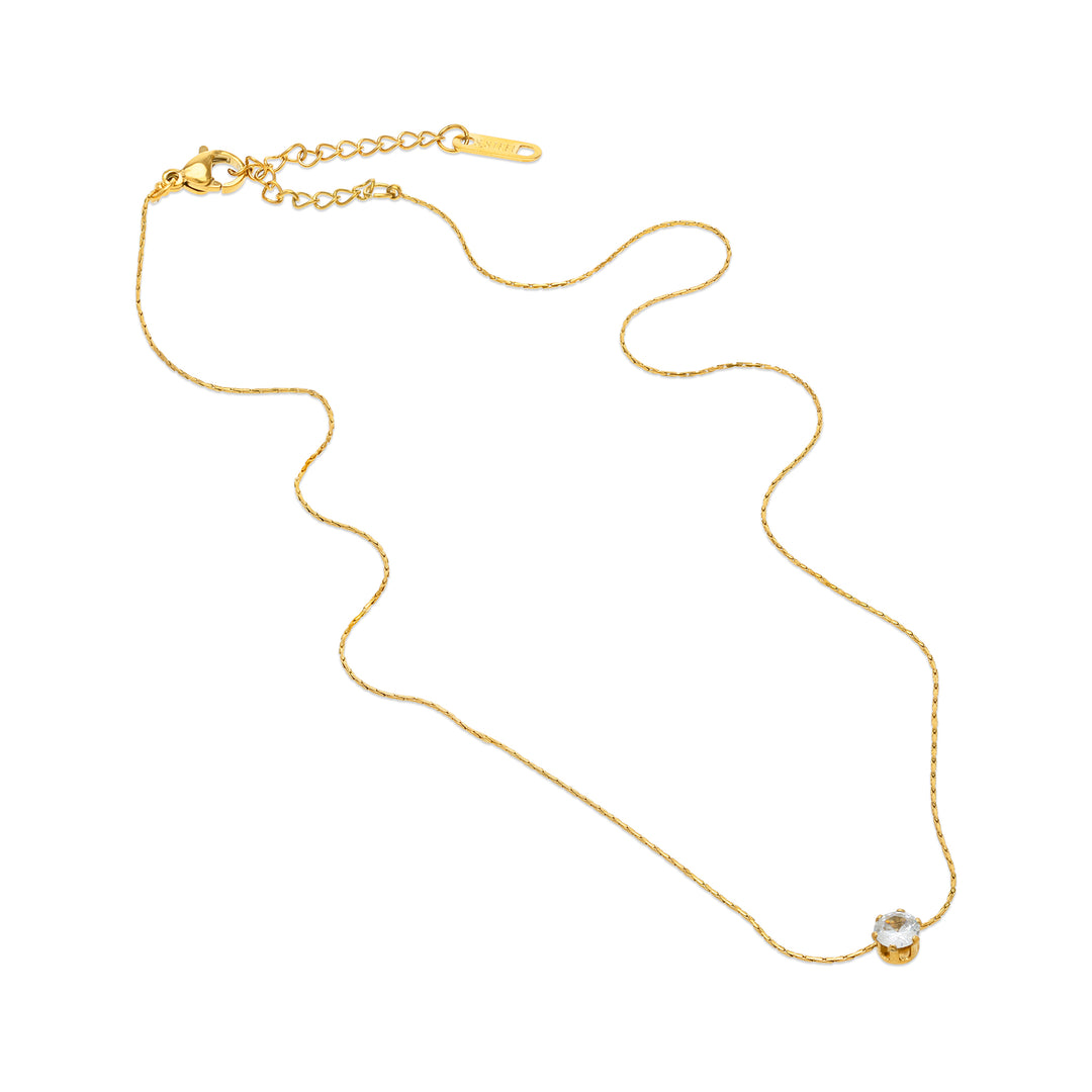 Lynne - Kristall Halskette Edelstahl